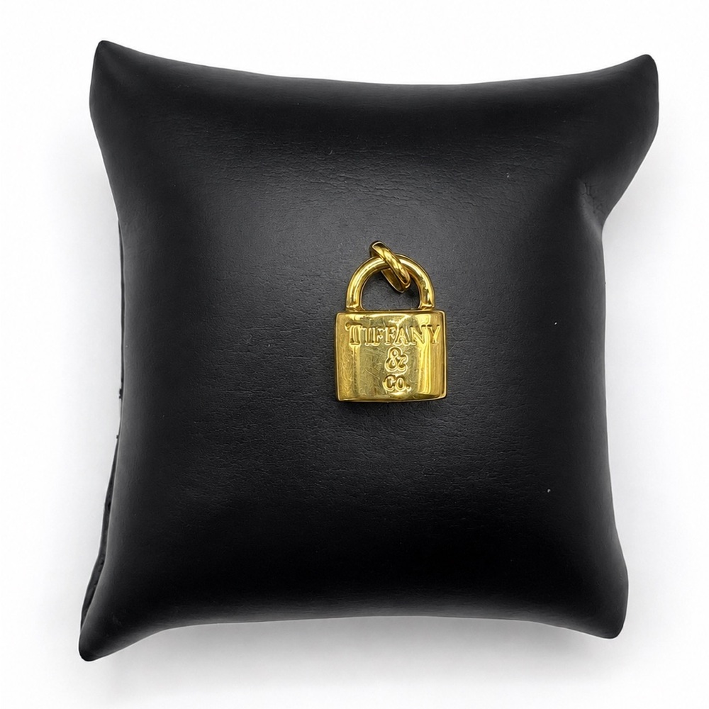 18K 18KT Yellow Gold Padlock Charm Pendant